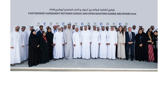 Sheikh Theyab bin Mohamed bin Zayed Al Nahyan attends official signing ceremony between Open Masters Games Abu Dhabi 2026 and ADNOC