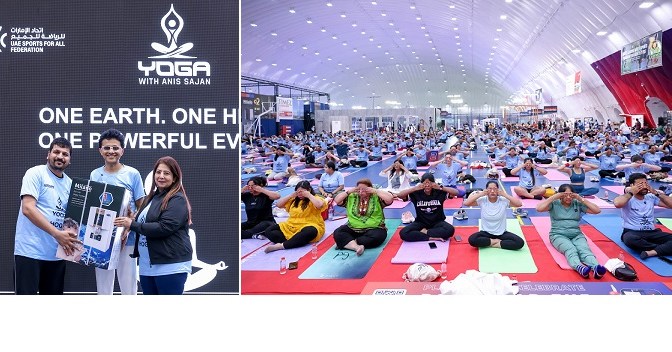 Anis Sajan Leads International Yoga Day Celebration in Collaboration with Dubai Sports Council and Ministry of Sports, Calls for Collective Healing and Wellness