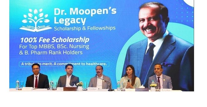 Dr. Moopen’s Legacy Scholarship & Fellowships launched to aid 25 students from across India in pursuing MBBS, BSc Nursing and B.Pharm education;